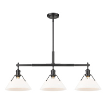Golden 3306-LP BLK-OP - Yep by Golden Lighting Orwell 3-light Island Light in Matte Black and Opal Glass
